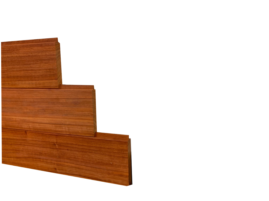 PADOUK TAND EN GROEF PLANK