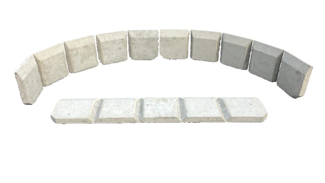 Betonboord met schuine kant Buigbaar